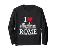 I Heart Rome I Love Rome Souvenir Maglia a Manica