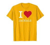 I Heart Sciacalli, Amo Gli Sciacalli Maglietta, Uomo, Oro Brillante, 3XL