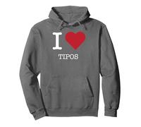 I Heart Tipos, I Love Tipos Felpa con Cappuccio, Unisex per Adulti, Asfalto, L