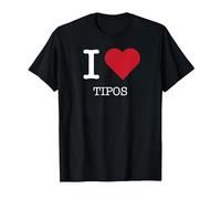 I Heart Tipos, I Love Tipos Maglietta, Uomo, Nero, L