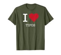 I Heart Tipos, I Love Tipos Maglietta, Uomo, Oliva, L