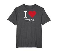 I Heart Typos, Amo Gli errori di battitura Maglietta, Uomo Taglie Grandi, Grigio Scuro, 3X Tall