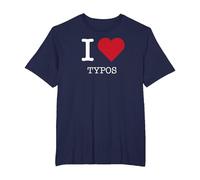 I Heart Typos, Amo Gli errori di battitura Maglietta, Uomo Taglie Grandi, Navy, 4X Tall