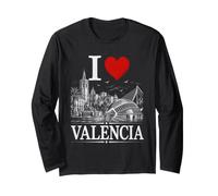 I Heart Valencia I Love Valencia Souvenir Maglia a Manica