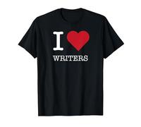 I Heart Writers, Amo Gli scrittori Maglietta, Uomo, Nero, 4XL