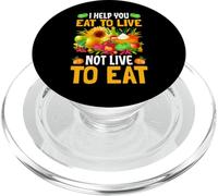 I Help You Eat To Live Not Live To Eat PopSockets PopGrip per MagSafe