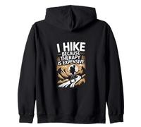 I Hike Because Therapy is Costoso Escursionismo Citazione Felpa con Cappuccio