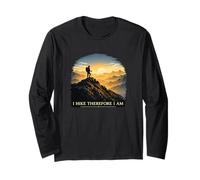I Hike Pertanto Sono Montagna Tramonto Hiker Filosofia Maglia a Manica