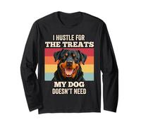 I Hustle For The Treats Rottweiler Dog Lover Puppy Puppy Owner Maglia a Manica