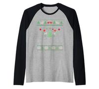 I Identify As A Christmas Tree Illuminato all'Esterno Dentro Maglia con Maniche Raglan