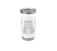 I Identify As A Problem Funny Raccoon Humor Sarcastic Saying Bicchiere termico in acciaio inox doppia parete