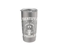 I Identify As A Problem Funny Raccoon Humor Sarcastic Saying Bicchiere termico in acciaio inox doppia parete