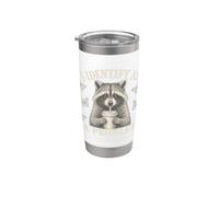 I Identify As A Problem Funny Raccoon Humor Sarcastic Saying Bicchiere termico in acciaio inox doppia parete
