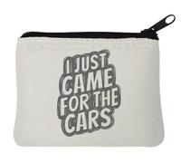 I Just Came for The Cars Sketch - Portamonete in neoprene, 10 x 11 cm, colore: Bianco