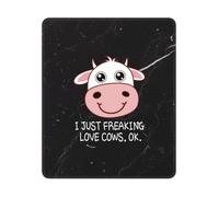 I Just Freaking Love Cows Ok Tappetino Scrivania Antiscivolo Mouse Pad Comodo Tappetino per Mouse per Laptop Pc Accessori Scrivania 25X30Cm