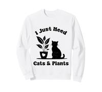 I Just Need Cats And Plants Cute Botanical Lover Felpa