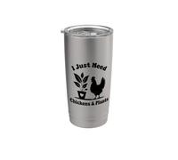 I Just Need Chickens and Plants Cute Gardening Bicchiere termico in acciaio inox doppia parete