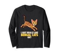 I Just Really Like Bengala Cats Ok Animal Lover Cute Cat Maglia a Manica