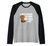 I Just Really Like Capybaras Ok Carino Costume Da Capibara Maglia con Maniche Raglan