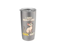 I Just Really Like Cats Ok Animal Lover Carino Devon Rex Bicchiere termico in acciaio inox doppia parete