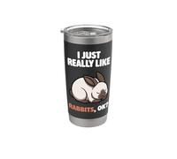 I Just Really Like Conigli Ok Animale Carino Coniglio Himalayano Bicchiere termico in acciaio inox doppia parete