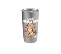 I Just Really Like Conigli Ok Animale Carino Francese Lop Coniglio Bicchiere termico in acciaio inox doppia parete