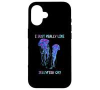 I Just Really Like Jellyfish, OK? Watercolor Fish, JellyFish Custodia per iPhone 16