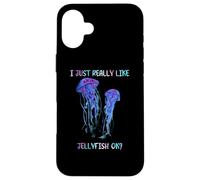 I Just Really Like Jellyfish, OK? Watercolor Fish, JellyFish Custodia per iPhone 16 Plus