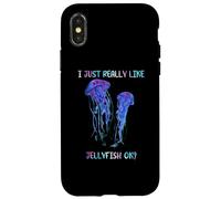 I Just Really Like Jellyfish, OK? Watercolor Fish, JellyFish Custodia per iPhone X/XS