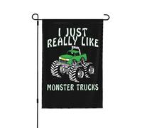 I Just Really Like Mon-Ster Trucks Bandiera Da Giardino Appendere Bandiera Esterna Durevole Bandiere Da Giardino Per Sport Campionato Celebrazione 30X45cm