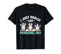I Just Really Like Penguins Kids Girl Boys Women Penguin Maglietta