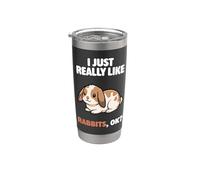 I Just Really Like Rabbits Ok Animal Carino Mini Lop Coniglio Bicchiere termico in acciaio inox doppia parete