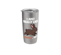 I Just Really Like Rabbits Ok Animale Carino Mini Rex Coniglio Bicchiere termico in acciaio inox doppia parete