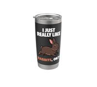 I Just Really Like Rabbits Ok Animale Carino Mini Rex Coniglio Bicchiere termico in acciaio inox doppia parete