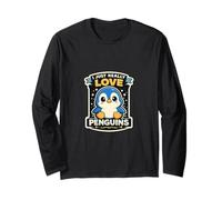 I Just Really Love Penguins - Dolce Pinguino Motivo Kawaii Maglia a Manica