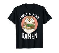 I Just Really Love Ramen Sparrow Noodles Bowl Cup Soup Japan Maglietta