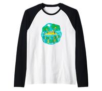 I Just Wanna Escape - Eccentrico Tropical Graphic Maglia con Maniche Raglan