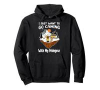 I Just Want To Go Camping And With My Pekingese Dog Lovers Felpa con Cappuccio