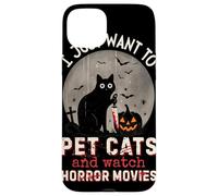I Just Want To Pet Cats And Watch Horror Movies Murderous Custodia per iPhone 15 Plus