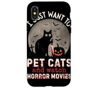I Just Want To Pet Cats And Watch Horror Movies Murderous Custodia per iPhone X/XS