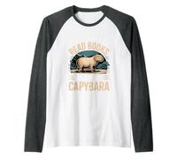 I Just Want To Read Books And Pet A Capybara |- Maglia con Maniche Raglan