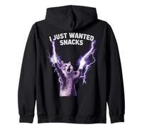 I Just Wanted Snacks Stupido Rabbia Cat Meme Felpa con Cappuccio