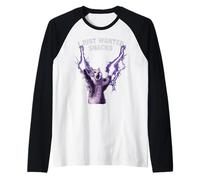 I Just Wanted Snacks Stupido Rabbia Cat Meme Maglia con Maniche Raglan