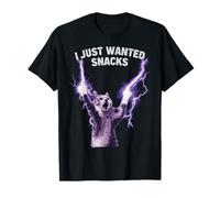 I Just Wanted Snacks Stupido Rabbia Cat Meme Maglietta