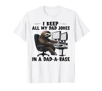 I Keep All Dad Jokes In A Dad-a-base Funny Bradipo Fathers Day Maglietta