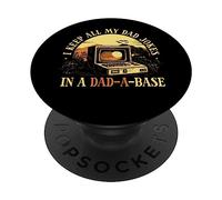 I keep all my dad jokes in a dad-a-base festa del papà meme PopSockets PopGrip Adesivo