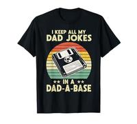 I Keep All My Jokes In A Dad A Base Festa del Papà Retro Daddy Maglietta
