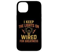 I keep The Lights On Awesome Electrician Tradesman Tees Mugs Custodia per iPhone 14 Plus
