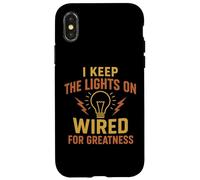 I keep The Lights On Awesome Electrician Tradesman Tees Mugs Custodia per iPhone X/XS
