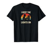 I Keep The Lights On Retro Electrician Keepsake Vintage Tees Maglietta
